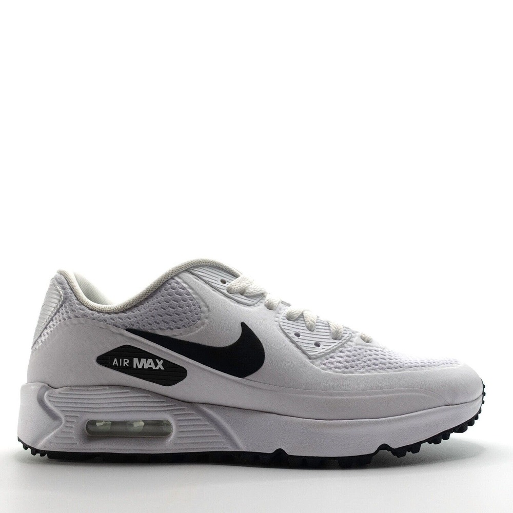 Nike Air Max 90 G Mens Golf Shoes Size 8 CU9978 101 White Black Spikeless